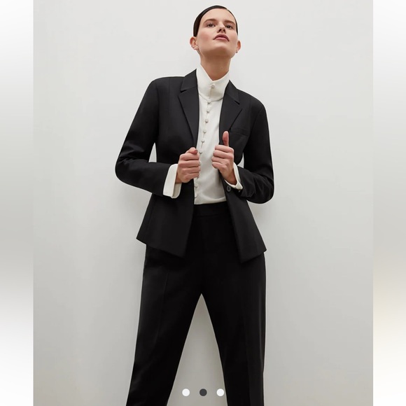 MM Lafleur Hoffman Black Blazer in Tropical Wool Size 0P - Picture 3 of 12